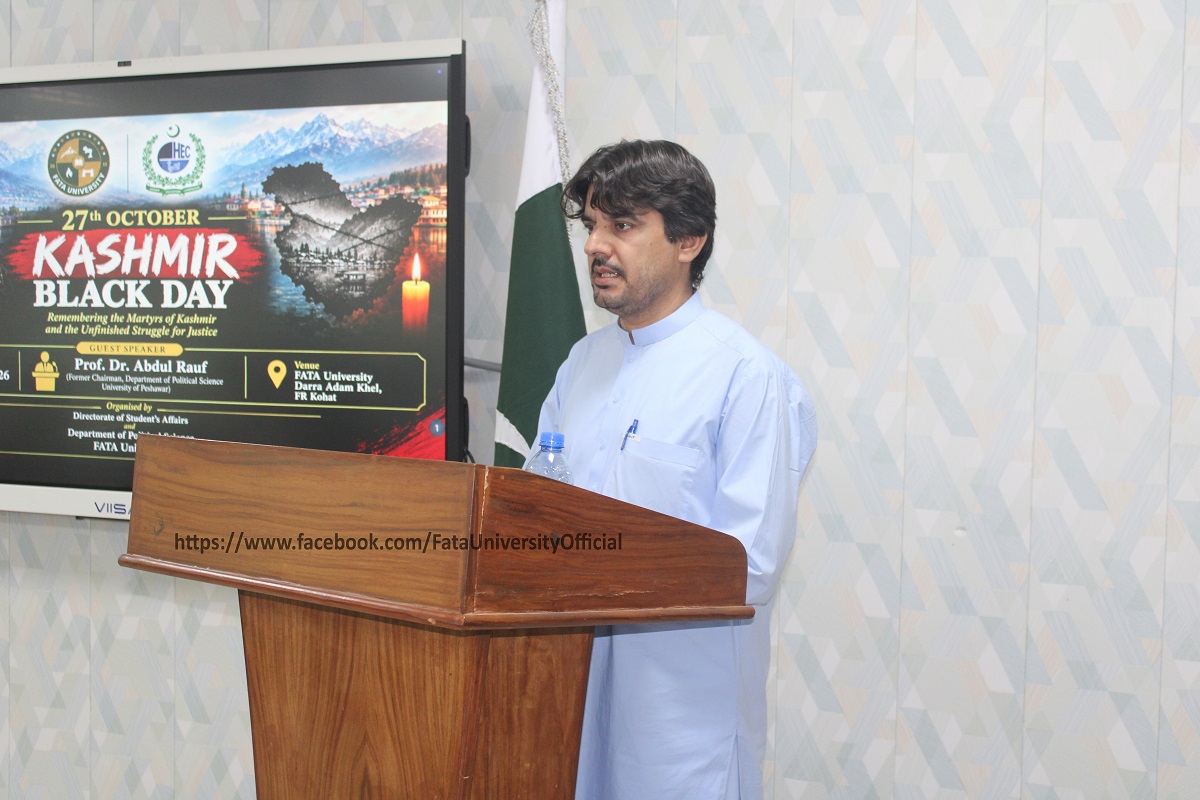 FATA University Holds Seminar to Mark Kashmir Black Day