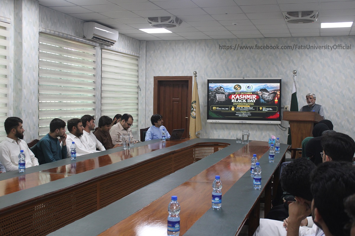 FATA University Holds Seminar to Mark Kashmir Black Day